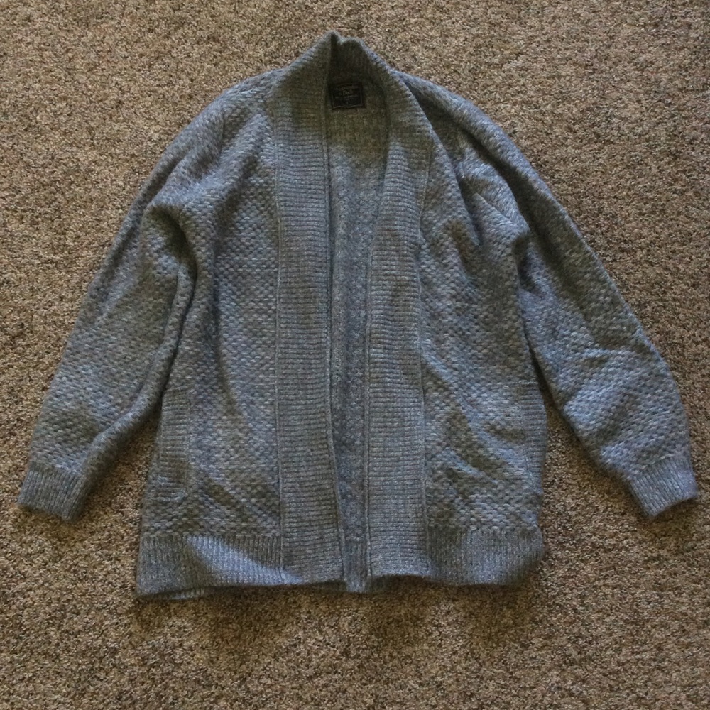 A&F Gray Wool Blend Cardigan